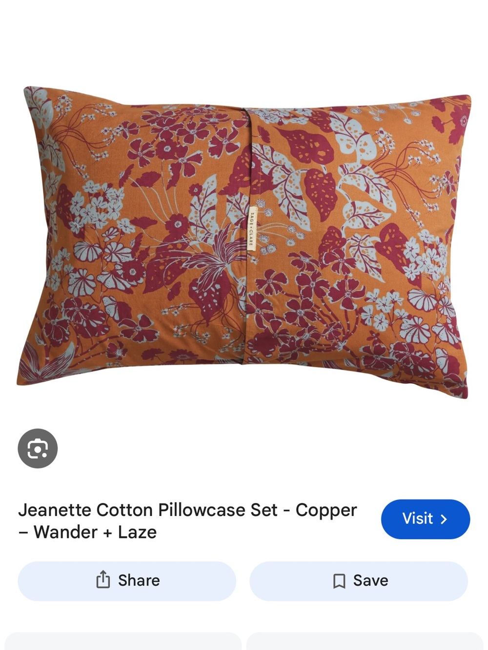 Sage and Clare Jeanette pillowcase set